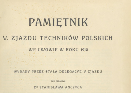 Title page from the official publication of the congress
