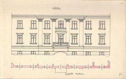 Проект добудови балконів. 1934 р.