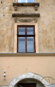 Vul. Krakivska, 14. One of 2nd floor windows on the main facade