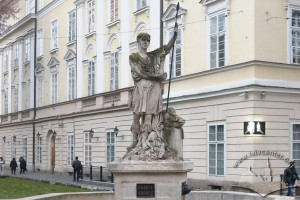 Fountain with sculpture figure of Adonis