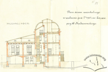 Розріз вілли за проектом Вінцента Равського (1893)