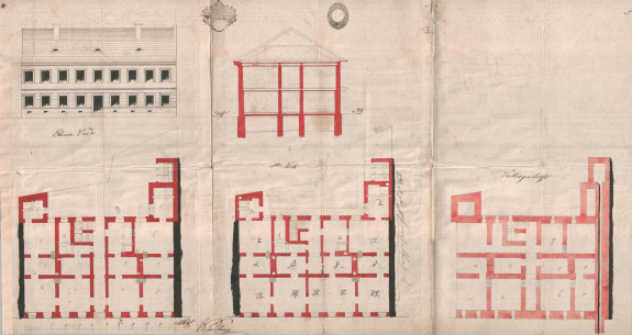 Проєкт рядової кам'яниці на частині цієї ділянки (1846), ймовірно не реалізований