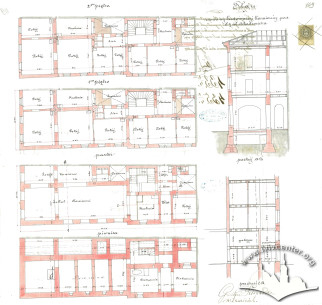Plans for the café expansion, corrected drawings, 1880