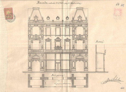 Проєкт вітрини, що виконав Ян Шульц у 1899 році