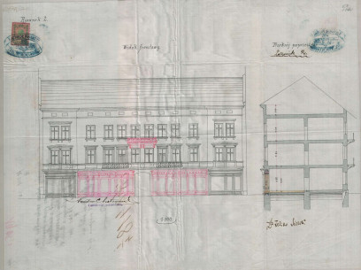 Реконструкція 1905 року з облаштуванням вітрин і нового балкону. Архітектор Станіслав Холонєвський на замовлення др. Фелікса Сельського