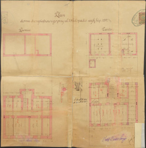 Первинний проєкт кам'яниці з 1907 року авторства Юзефа Ліндера і Міхала Фехтера