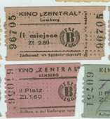 Вхідні квитки кінотеатру "Централь", 1941-1944 рр.