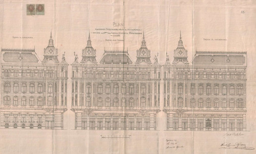 Проєкт фасаду (1897), який виконав Якуб Балабан для Кароль Зиґмунта Ріхтмана