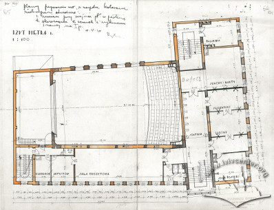 Second floor plan from the original building project by Tadeusz Wróbel
