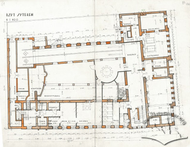 Basement floor plan from the original building project by Tadeusz Wróbel