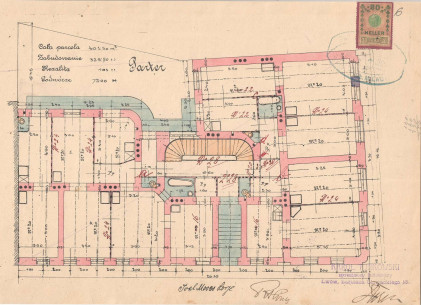 Початкове планування першого поверху (1909)