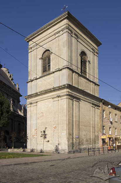 Pl. Soborna, 3 – The bell tower of the former Bernardine Church