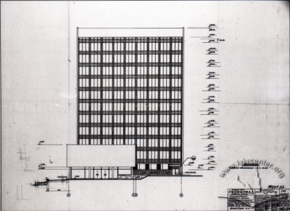 Draft of the building's southern facade