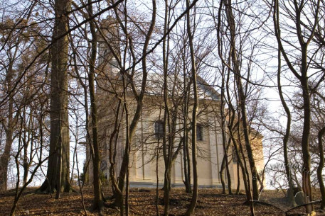 St. Sophia Church among old-growth trees