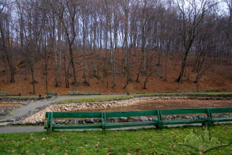 Pohulianka Park:  play area near an artificial pond