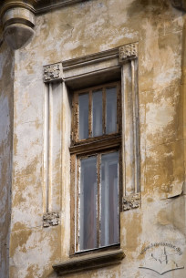 Vul. Drukarska, 11. One of the 4th floor windows in the corner part of the building