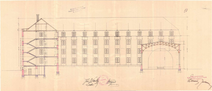 Розріз будинку з проєкту 1924 року