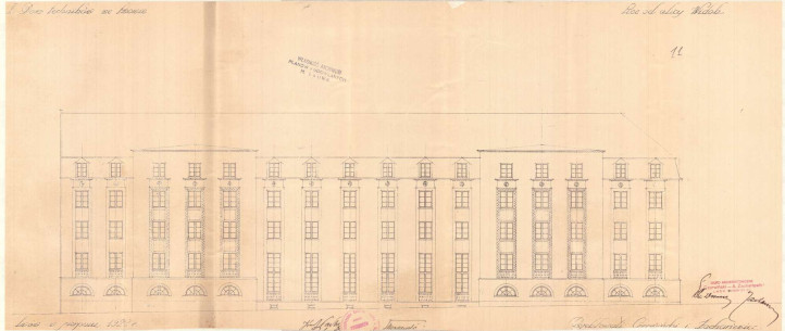 Бічний фасад будинку за проєктом 1924 року