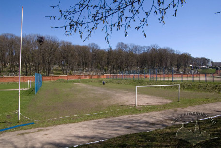 Vul. Vachnianyna, 1. One of the training fields of the stadium. Fragment of the Lychakivskyi cemetery is seen on the background.