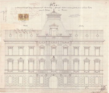 Головний фасад попереднього будину. 1897р.