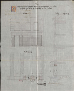 Проєкт перемичок над розширеними вітринами 1913 року