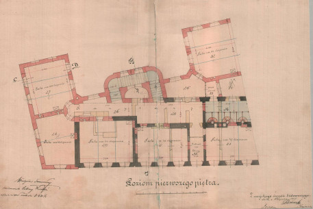 План першого поверху (1888). Реконструкція будинку з добудовою