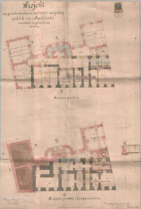 План першого поверху і підвалу (1888). Реконструкція будинку з добудовою