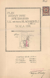 Situation plan on the title page of the project by Ferdynand Kasler, 1912
