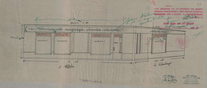 Креслення вітрини 1935 року