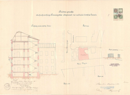 Cross-section and situation plan, 1886
