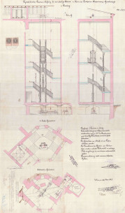 Plan for the elevator installation, 1889