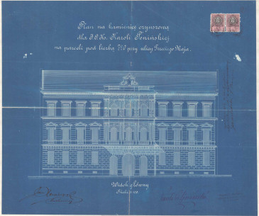 Main elevation from the original 1889 project