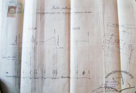 Relief section and location drawing for the project of the new street