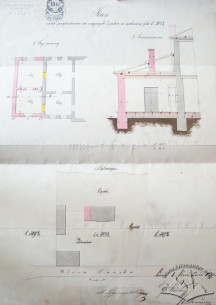 Design for construction of premises, attached to the villa's northern side. Drawing by Józef Wiedeń, 1870
