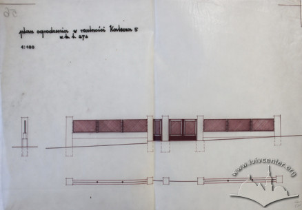 1935 design of the fence on the side of ul. Kalecza (vul. Kalicha Hora)