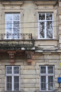 Vul. Krushelnytskoi, 9. Windows on ground floor and 2nd floor
