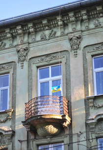 Vul. Krushelnytskoi, 19a. One of the balconies on the 3rd floor