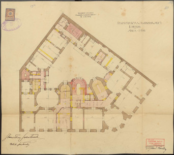 Ground floor plan from the 1914 reconstruction project by Ferdynand Kasler