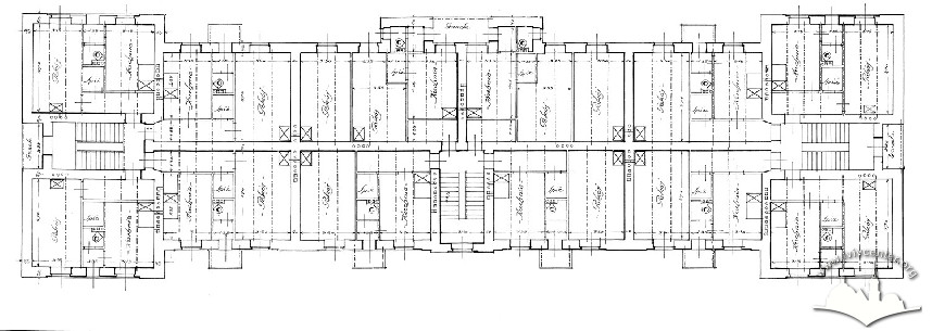 A schematic plan drawing
