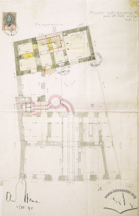 Ground floor plan. Reconstruction project designed by Adolf Kuhn in 1889