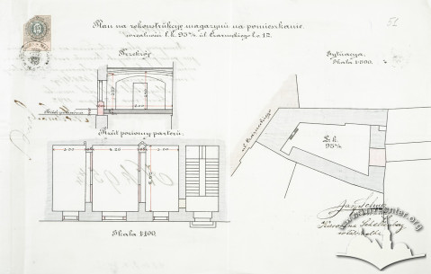 1892. Jan Schulz’s project for the reconstruction of wing premises commissioned by Karolina Schellenberg