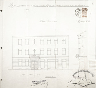1922. Main façade in the reconstruction project designed by Edmund Żychowicz for the Grafia