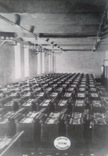 Battery of Zdzisław Stanecki, a Lviv engineer, mounted at the power plant in 1903.