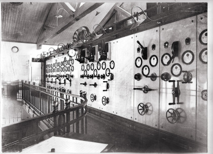 Distributing device of the DC power plant. Photo of 1909