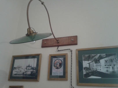 Lamp from the power plant's distributing device. Photo of 2018