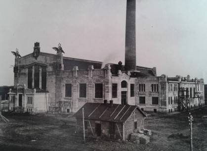 Construction of the power plant at Persenkivka, 1908