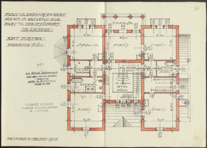Проєкт другого поверху вілли, 1926