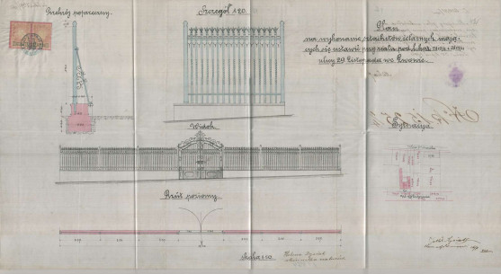 Проєкт паркану з 1900 року авторства Якуба Рисяка