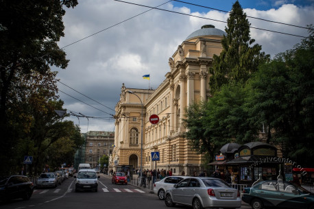 A view along vul. Universytetska, from southeast