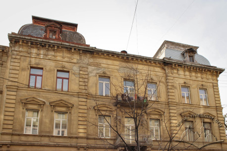 Vul. Krushelnytskoyi, 1. A part of the lateral facade which faces vul. Slovatskoho